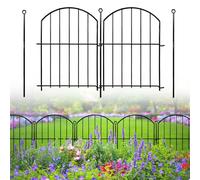 Decorative Garden Fence, 17in (H) x 20ft(L) No Dig Fence | Animal Barrier for Dog, Arched Flower Bed Edging Ornamental Wire Border Fencing