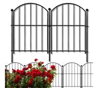 Decorative Garden Fence 17in x10ft, 10 Pack Rustproof Metal No Dig Fence Animal Barrier for Dog, Arched Flower Bed Edging Ornamental Wire Border Panel Fencing for Yard Patio Outdoor Decor
