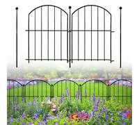 Decorative Garden Fence 17in x18ft, 18 Pack Rustproof Metal No Dig Fence Animal Barrier for Dog, Arched Flower Bed Edging Ornamental Wire Border Panel Fencing for Yard Patio Outdoor Decor