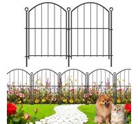 Decorative Garden Fence 17in x30ft, 30 Pack Rustproof Metal No Dig Fence Animal Barrier for Dog, Arched Flower Bed Edging Ornamental Wire Border Panel Fencing (Black, 30 Panels-17in(H) x30ft(L))