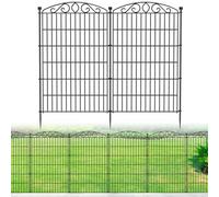 Decorative Garden Fence 6 Panel - 42in H x 13 ft L, No Dig Rustproof Metal Tall Animal Barrier for Dogs Rabbits, Outdoor Border for Yard, Patio, and Flower Beds