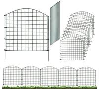 Decorative Garden Fence 78cm H x 78cm W (10 Panels+11 Poles, Total Length 3.9m) Metal Pond Fence No Dig,Dog Animal Barrier,Heavy-Duty Temporary Fencing,Outdoor Pool Border for Flower Bed, Yard