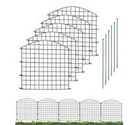 Decorative Garden Fence 78cm H x 78cm W (5 Panels+6 Poles, Total Length 3.9m) Metal Pond Fence No Dig,Dog Animal Barrier,Heavy-Duty Temporary Fencing,Outdoor Pool Border for Flower Bed, Yard