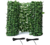 Decorative Garden Fence- Artificial Ivy Mesh Panel Trellis with Green Leaves for Outdoor Fencing 1x5m Privacy HedgePlastic Hedge Screen F00800021