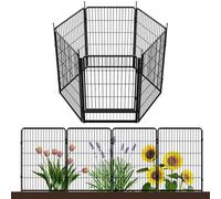 Decorative Garden Fence with Gate, Heavy Duty Metal Animal Barrier Fence for Yard, Flower Bed Fencing, Garden Border Fences, Easy Set Up (Black, 100 cm(H) x 4.1 m(L) 5 Panels +1 Gate)