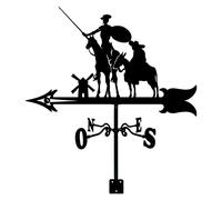 Decorative Garden iron weathervane, Weathervane Don Quixote and Sancho Creative Graphics with Ground Spike and Wall Fixing Wind Direction Indicator Garden Decor Roof, Decorative Wind Directi