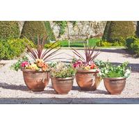 Garden Gear Antique Effect Planter 4 Pack - Size: 23 x 33 x 33cm - Brown - Wilko