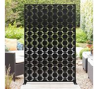 Decorative Garden Privacy Screen with Stand, 183x120cm Large Freestanding Metal Outdoor Divider with Installation Accessories, Trash Can Privacy Fence Screen Panels for Garden Pool Balcony Patio-B