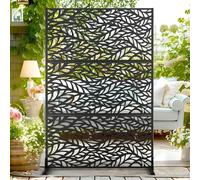 Decorative Garden Privacy Screen with Stand, 183x120cm Large Freestanding Metal Outdoor Divider with Installation Accessories, Trash Can Privacy Fence Screen Panels for Garden Pool Balcony Patio-D