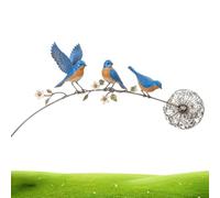 Decorative garden stake for the garden metal animals on a branch as a