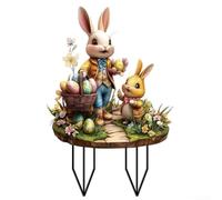 Decorative Garden Stake With Easter Themed Bunny And Egg Motif Enhancing Courtyard And Backyard Ambience(OH835)