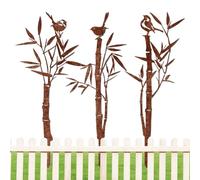 Decorative Garden Stakes - 3Piece Bird Metal Yard Decor,2D Rusty Statue Vintage Sculpture Waterproof Decoration for Backyard Wildlife Lawn Poolside Patio Fountain