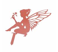 Decorative Garden Stakes Fairy Metal Yard Stakes Arts Outdoor Garden Decor Spring Decor Handcrafted Iron Material Weather Resistant for Lawn Yard Signs and Flower Pots (B)