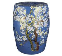 Decorative Garden Stool, Decorative Ceramic Garden Stool with Vintage Glazed Flower and Hollowed Bird for Changing Shoes for Living Room, Balcony, Garden, Etc.(Bird of prey 1 (Fruit Green One Size)