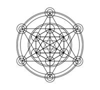 Decorative Geometric Vinyl Wall Sticker with Sacred Geometry Design Metatron's Alchemy Art Mural Mandala Circle Poster Large - 79x79cm