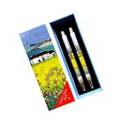 Decorative Gift Boxed Pen Set - Gorgeous Countryside design - 2 pens - great for work, home, ideal as a gift for friend, relative, colleague