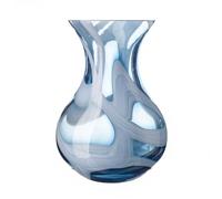 Decorative Glass Posy Flower Vase, 17cm height, Blue and Clear Glass (Cerulean Sky)