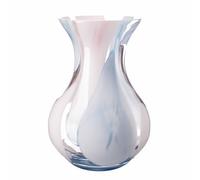 Decorative Glass Posy Flower Vase, 17cm height, Clear, Pink and Blue Pastel - Cotton Candy