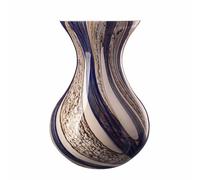 Decorative Glass Posy Flower Vase, 17cm Tall, Blue, Brown & Cream (Naval Oak)