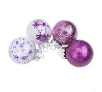Decorative Glitter Balls for Christmas Trees 24 Piece Set for Festive Events (purple)