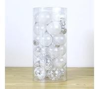 Decorative Glitter Balls for Christmas Trees 24 Piece Set for Festive Events (white)