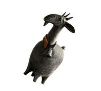 Decorative Goat Figurine with Textured Hand-Painted, Black | Resin Hand-Painted Finish, Sculpted Texture and Collar Detail, Animal Accent for Entryways and Coffee Tables