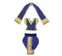 Decorative God Dhoti Dress Ganpati Krishna Set Poshak for God Dhoti Set for Statues of Home Mandir God Clothes for Ganpati Vinayaka veshti Vastra for Traditional New year Festival (Size:- 10")(Blue)