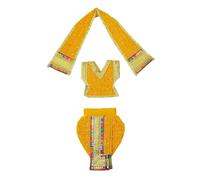 Decorative God Dhoti Dress Ganpati Krishna Set Poshak for God Dhoti Set for Statues of Home Mandir God Clothes for Ganpati Vinayaka veshti Vastra for Traditional New year Festival(Size:- 8")(Yellow)