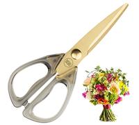 Decorative Gold All Purpose Scissor - Professional, Stylish & Colourful. 20cm/8” Blade, Smoke Effect Handle. Dishwasher Safe, Multifunctional Utility General Use Strong Snips/Shears. (Gold)