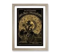 Decorative Gold By Alphonse Mucha Classic Painting Framed Print | A2 Oak Framed Wall Art | Ready to Hang | Classic Historical Picture | Living Room Bedroom Lounge Office