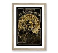 Decorative Gold by Alphonse Mucha Framed Print | A2 Oak Framed Wall Art | Ready to Hang | Modern Nature Picture | Living Room Bedroom Lounge Office