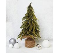 Decorative Gold Finish Mini Christmas Tree in Hessian Bag Netagon Green One Size