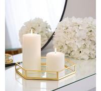 Decorative Gold Hexagon Mirror Tray - Organiser/Storage For Make Up/Cosmetics, Perfumes -Vanity Decoration/Serving Tray - Dressing Table, Home Decor, Bedroom/Bathroom