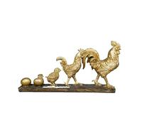 Decorative Golden Chicken Family Evolution Figurine, Resin Table Ornament, Farm Animal Sculpture