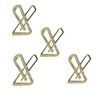 Decorative Golden Saree Pins Small X Shaped Double Line Stone,Safety Pin, Brooch Safety Pins Set of 4