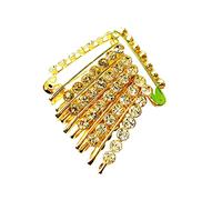 Decorative Golden Saree Pins with Stone,Safety Pin Decorated with Diamonds Set of 12