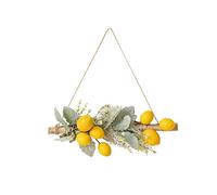 Decorative Greenery Artificial Lemon Swag, Simulation Pomegranate Fruit Swag, Simulation Lemon Pendant Front Door Garland, Artificial Flowers False Flower for Wedding Home Wall Decoration(Yellow)