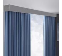 Decorative Grey Curtain Pelmet Box Valance - 1.2m/4ft Ceiling-Mounted Aluminum Cornice for Bedroom, Single Track Design, Stylish Window Treatment Decor