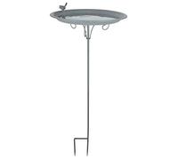 Decorative Grey Metal Bird Bath on Stick Fallen Fruits Grey One Size