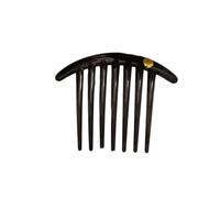 Decorative Hair Accessory Pair for Women Curved, Black | Comb Design Acrylic Finish Gold Tone Accent Rounded Teeth Updo