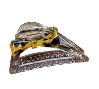 Decorative Hair Clip in Acetate with 3D Accent, Spring Hinge and Grip Teeth for Updos and Daily Hair Wear Clamp Clip Acetate Spring Hinge Jaw Updo Daily Holder Translucent Decorative Grip