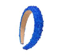 Decorative Hair Headband Padded Wide Profile with Beaded Textur Embellished Hair Accessory Occasion Headpiece Bridal Guest Accessory Travel Styling Textured Headwear Fabric Lining Decorative Headband