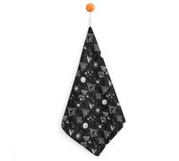 Decorative Hand Towels for Bathroom - Mathematical Shapes Print Soft Absorbent Small Bath Hand Towels for Kitchen, Farmhouse, Hotel, Spa, Guest Tea and Fitness with Lanyard