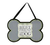 Decorative Hanging Bone Shape Wall Plaque - "A Man's Best Friend is His Dog"