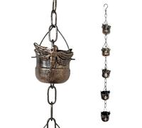 Decorative Hanging Ornaments - Elegant Dragonfly Metal Rain Chain for Gutters & Downspouts, Outdoor Hanging Rain Catcher and Stylish Patio Decor
