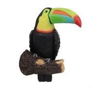 Decorative hanging resin toucan bird for outdoor garden trees, patios, lawns, and courtyards, crafted to last through weather exposure and add charm (Iridescence)