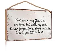 Decorative Hanging Sign Not With Flesh Love, But Soul. Heart Till In It. Camper Decor Desk Accessories For Women(23X35CM)