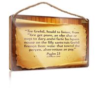 Decorative Hanging Sign Psalm 23: The Lord Is My Shepherd; I Shall Not Want Wooded Sign Camper Decor Desk Accessories For Women(15X28CM)