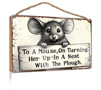 Decorative Hanging Sign To A Mouse, On Turning Her Up In A Nest With The Plough. Camper Decor Desk Accessories For Women(23X35CM)