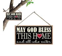 Decorative Hangings Signs, Door Signs Lightweight Wooden Hanger Sign, Hangings Signs Wooden Signs Craft Says 'May God Bless This Home and All Who Enter'